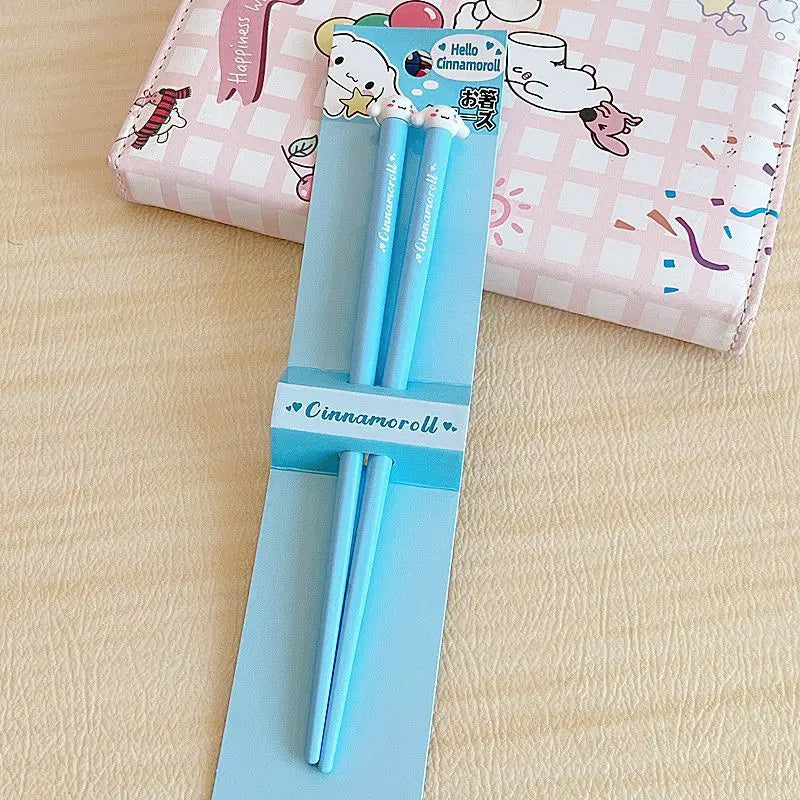 Hello Kitty Kuromi Cartoon Children's Tableware Spoon Portable Two-Piece Set for Students Stainless Steel Fork and Spoon Set Qme 11