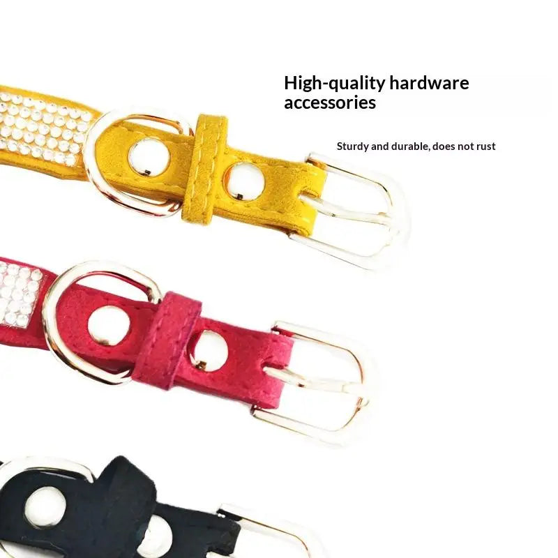 Crystal Dog Collar Comfortable Glitter Dog Collars Zinc Alloy Buckle Collar For Small Dogs Cats Qme