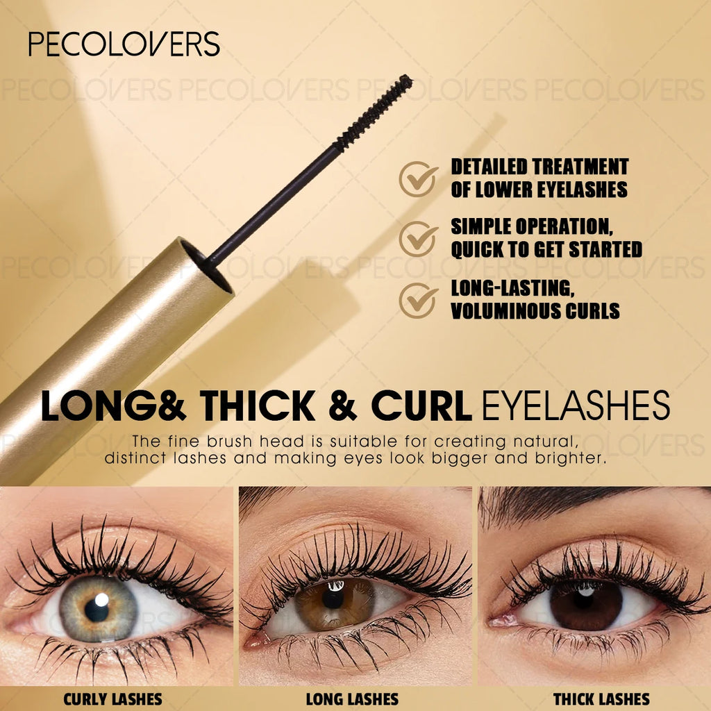 Gold Tube Mascara Black Long-lasting Natural Waterproof Sweat-proof Qme