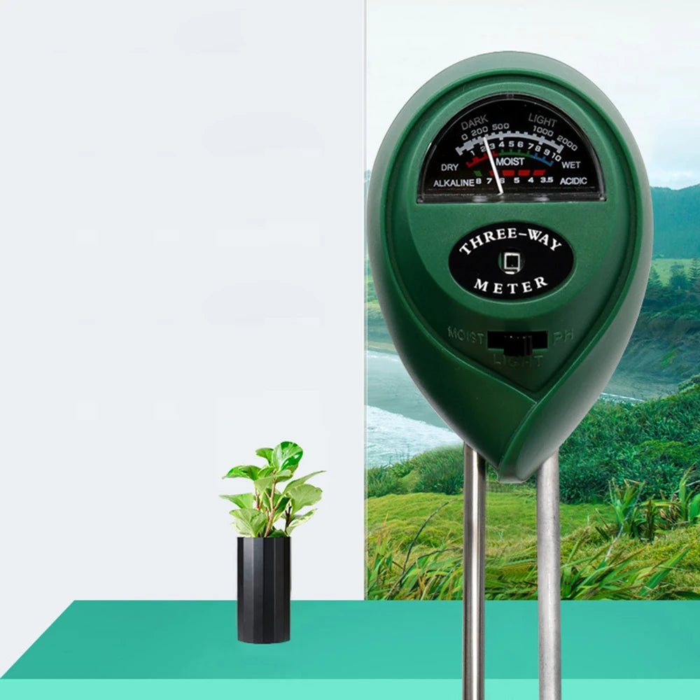 Garden PH Meter Sunlight 3in1 Soil PH Tester Garden Flowers Soil Moisture Sensor Plants Acidity Humidity PH Monitor Detector Qme