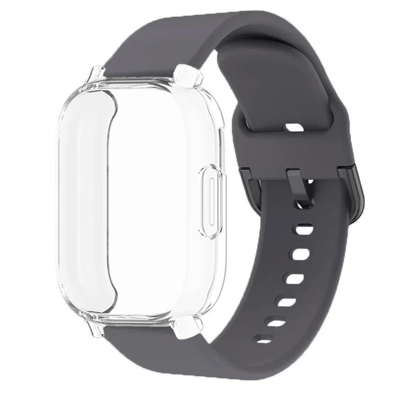 Protector Case+Silicone Strap For Xiaomi Redmi Watch 5 active/5 Lite Full Cover Screen TPU Soft Shell and Breathable Sport Band Qme