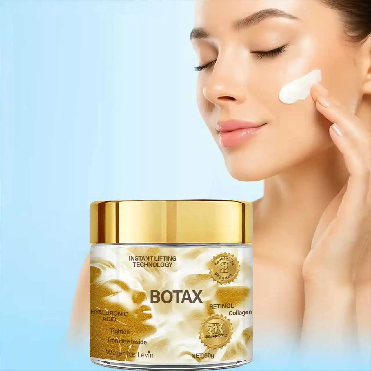BOTAX Instant Lifting Face Cream with Hyaluronic Acid, Retinol & Collagen for Deep Hydration & Anti-Aging, All Skin Types. Qme