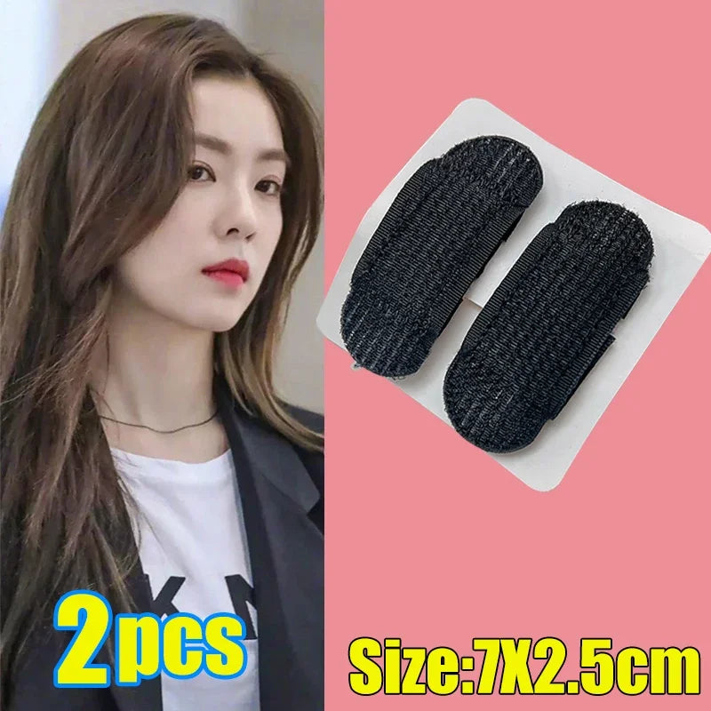 8/4/2PCS Puff Hair Head Cushion Hair Clips Invisible Volume Hair Base Fluffy Sponge Clip Bun DIY Hair Styling Tool for Women Qme Black-2pcs