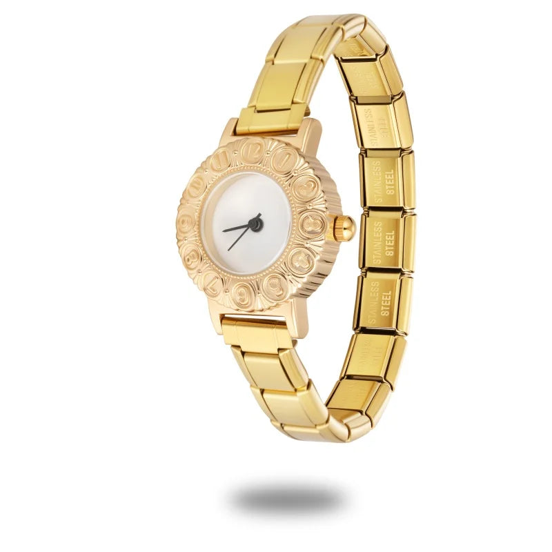 2026 Fashion Men Women's Stainless Steel Zircon Spinning Pearl Round