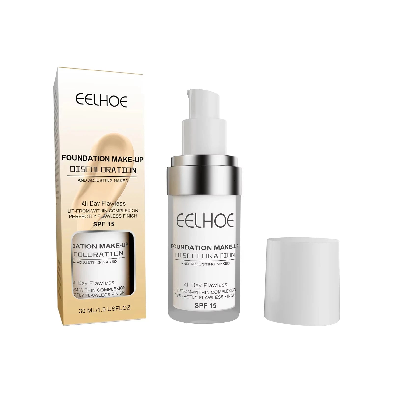 EELHOE Color Changing Liquid Foundation Moisturizing Waterproof No Creasing No Separation Concealer Makeup Products Wholesale Qme 1pc