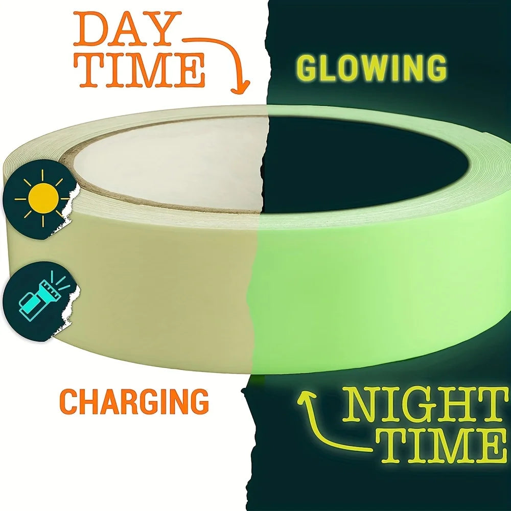 Luminous Fluorescent Night Self-adhesive Glow In The Dark Sticker Tape Safety Security Home Decoration Warning Adhesive Tape Qme
