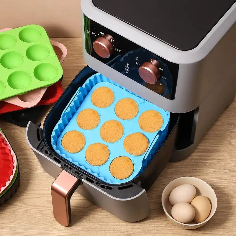 Cupcake Molds Healthy Cooking Kitchen Tools Square Silicone Air Fryer Qme