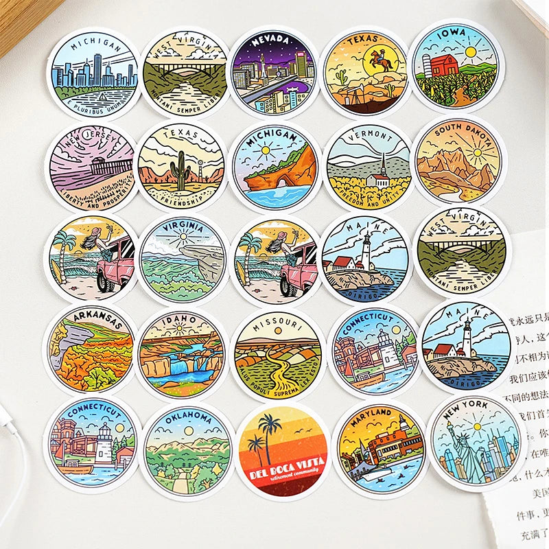 Retro Global Terrain Map Stickers decorating luggage, notebooks, water cups, envelopes and skateboards, junk journal supplies. Qme