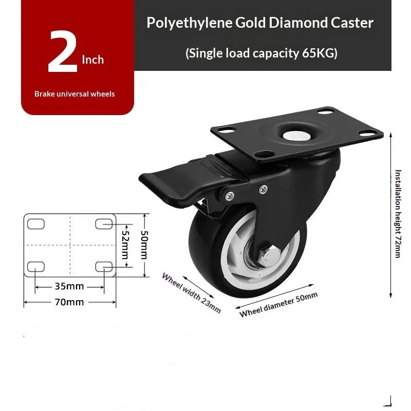 Furniture Casters Wheels PP Fixed Swivel Caster Roller Wheel For Heavy Duty Platform Trolley Chair Household Accessory Qme A6