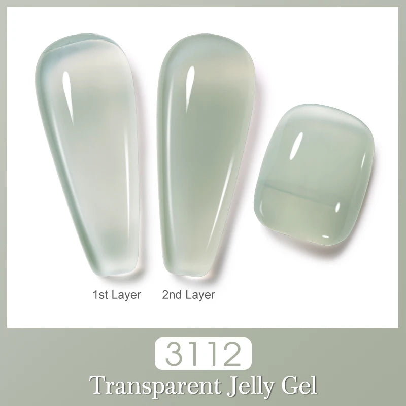 Arte Clavo Jelly Gel Polish Semi-transparent Pink Nude Clear DIY Nail Qme 3112