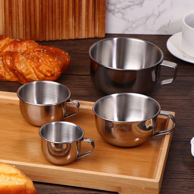 304 Stainless Steel Mini Water Cup Handle Durable Anti Scalding Milk Qme