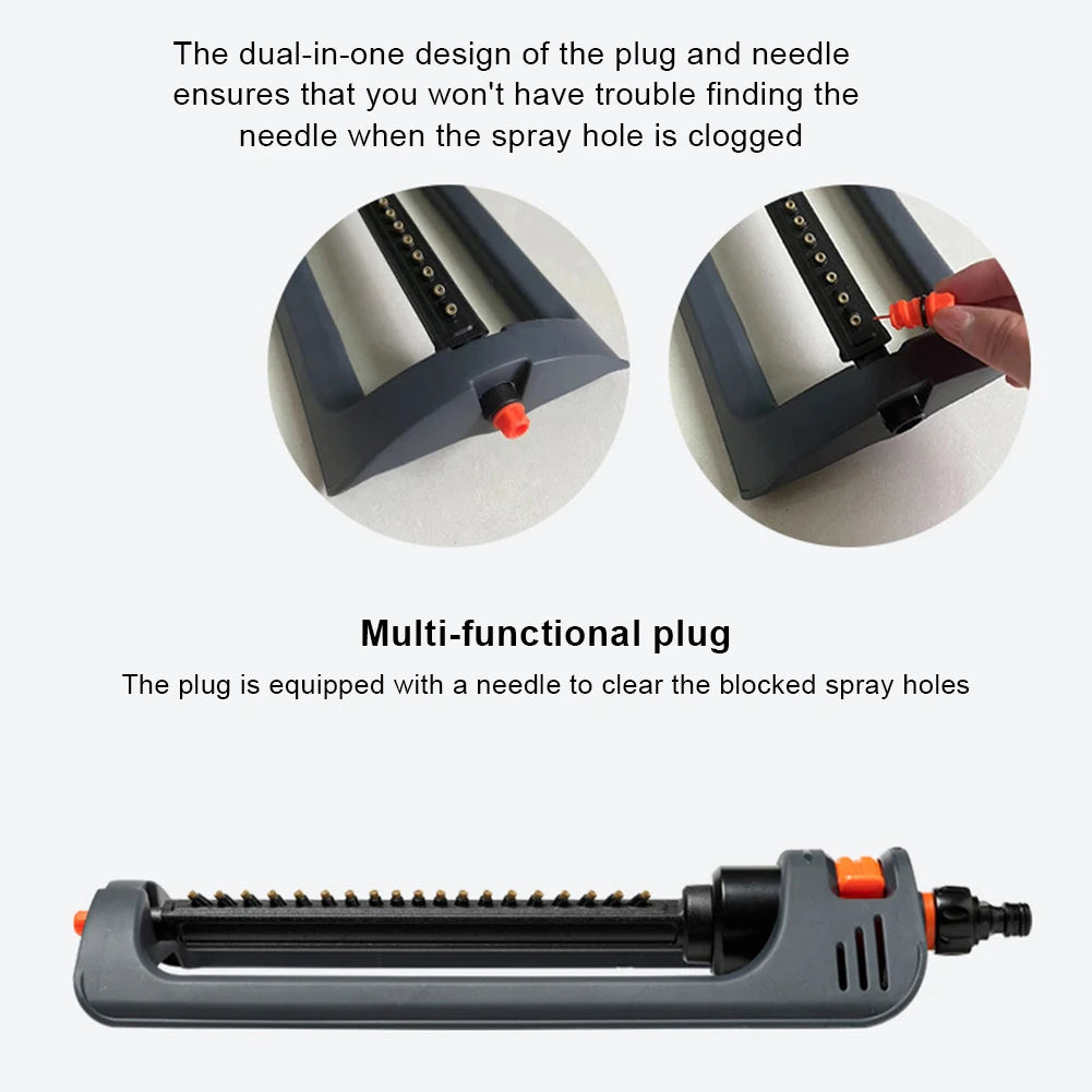 Oscillating Sprinkler 19 Hole Nozzles Lawn Sprinkler Swing Irrigation Sprinkler for Yard Qme