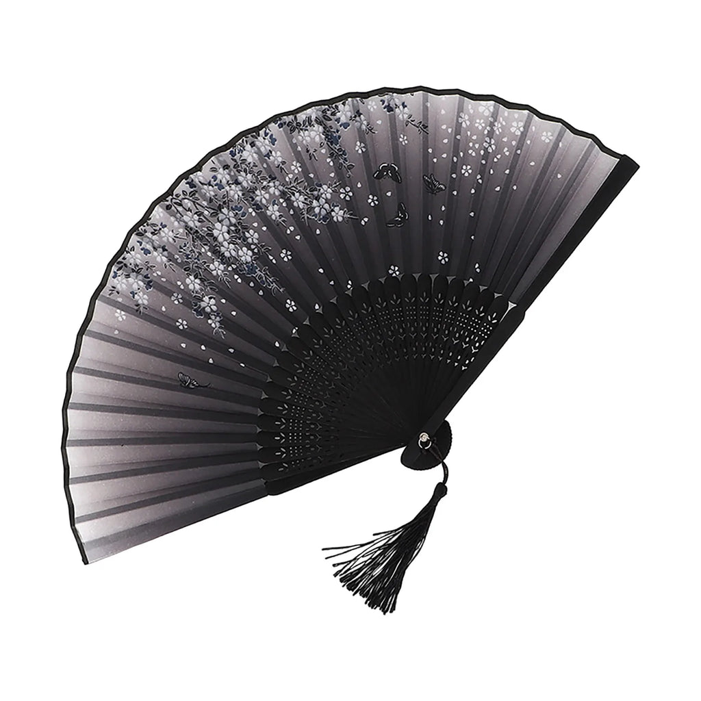Chinese Style Folding Wood Dance Fans Hollow Ribs Elegant Vintage Style Trim Handheld Fan Foldable Wedding Party Home Decor Qme