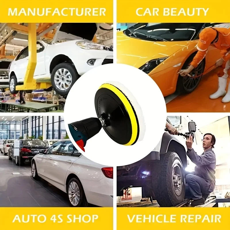 6-Piece Industrial Polishing Kit Polishing Pad Car Waxing Sponge Disc Car Paint Care Car Gadgets Qme