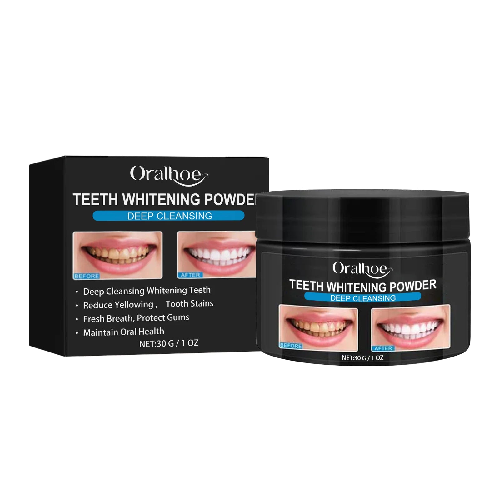 Charcoal Whitening Teeth Powder Cleaning Dental Calculus Stains Improve Tooth Yellow Remove Bad Breath Bright White Toothpaste Qme 30g Boxed