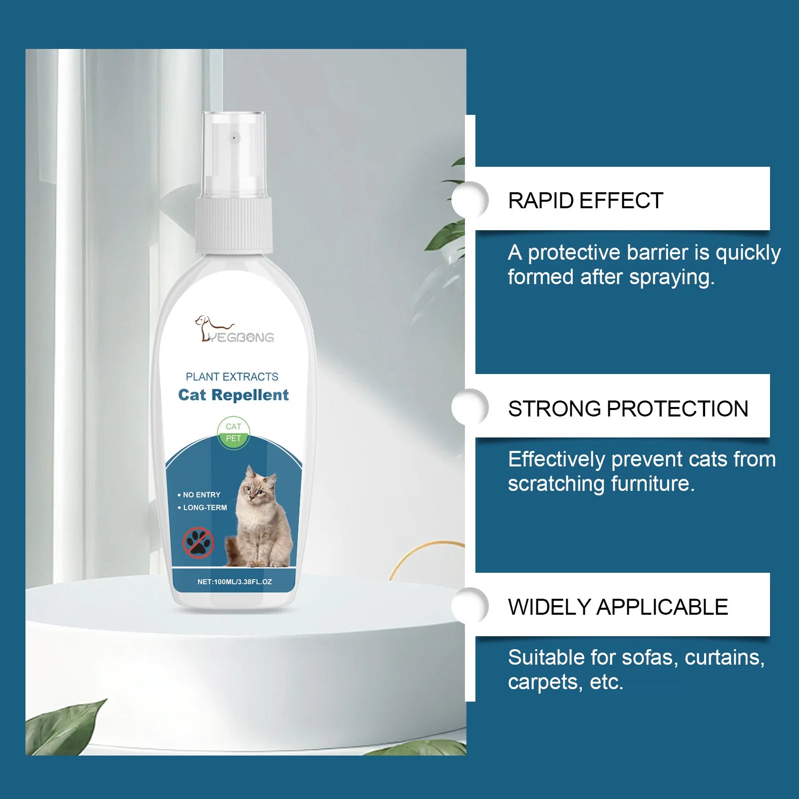 Cat Repellent Spray Anti Scratch Prevent Biting Scratching Stop Sofa Chew Gnaw Corrector Furniture Protect Pet Training Liquid Qme
