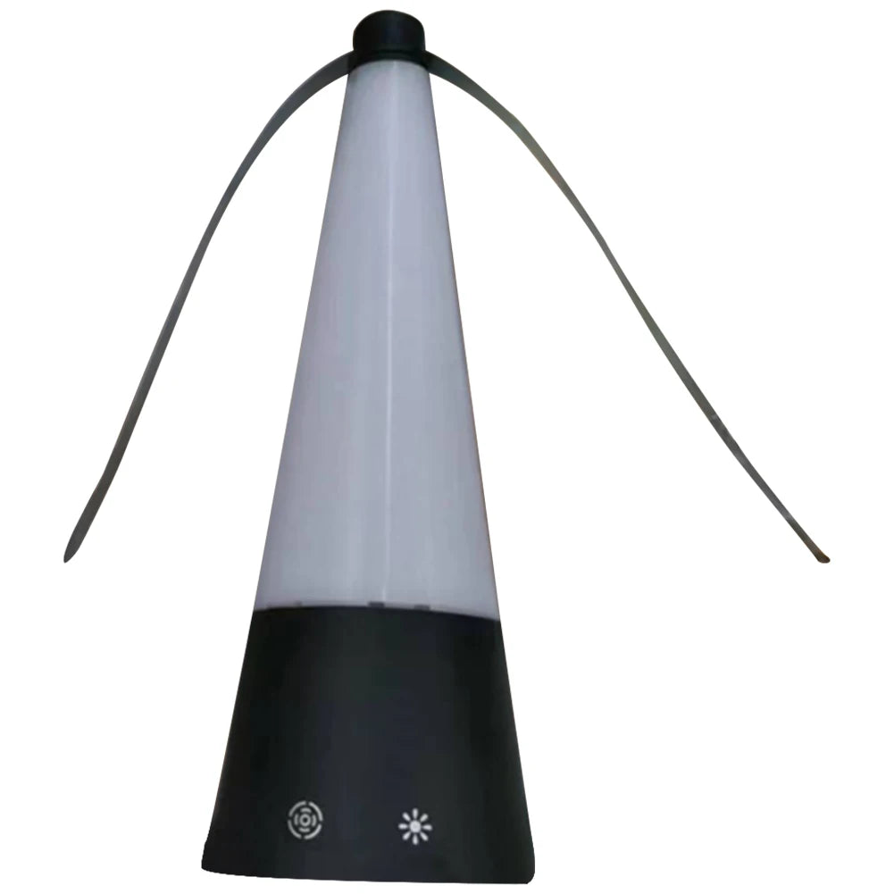 Fly Deterrent with Holographic Blades Table Top Bug Repellent Fan LED Light Fly Swatter Fan for Picnic Restaurant Party Home BBQ Qme WHITE