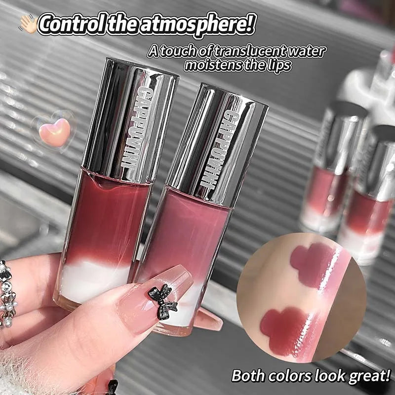 Berry Snow Glass Lip Gloss Mirror Shiny Lip Stain with Mixing Effect Juicy Plump LipGloss Non-Sticky Water Gloss Liquid Lipstick Qme