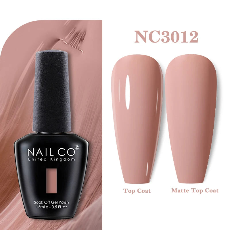 NAILCO Rubber Base Gel Polish Milky Pink Jelly White Beige 6Colors