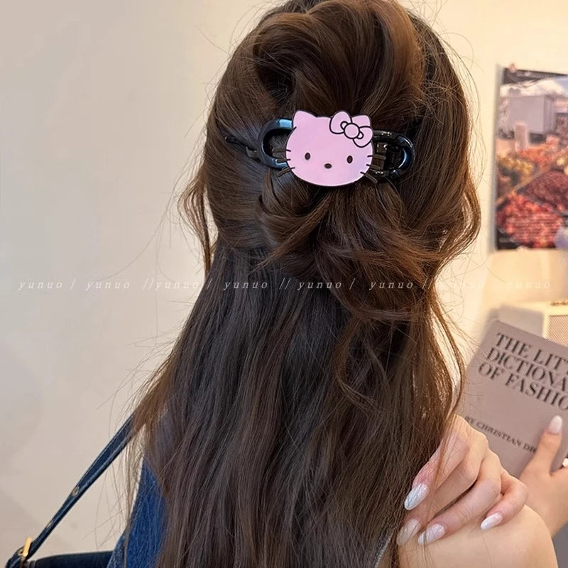 Hello Kitty Cute Cartoon Hair Clips Student Hair Accessories Versatile Hair Clips Hair Clips for Updos and Straight Hair Qme