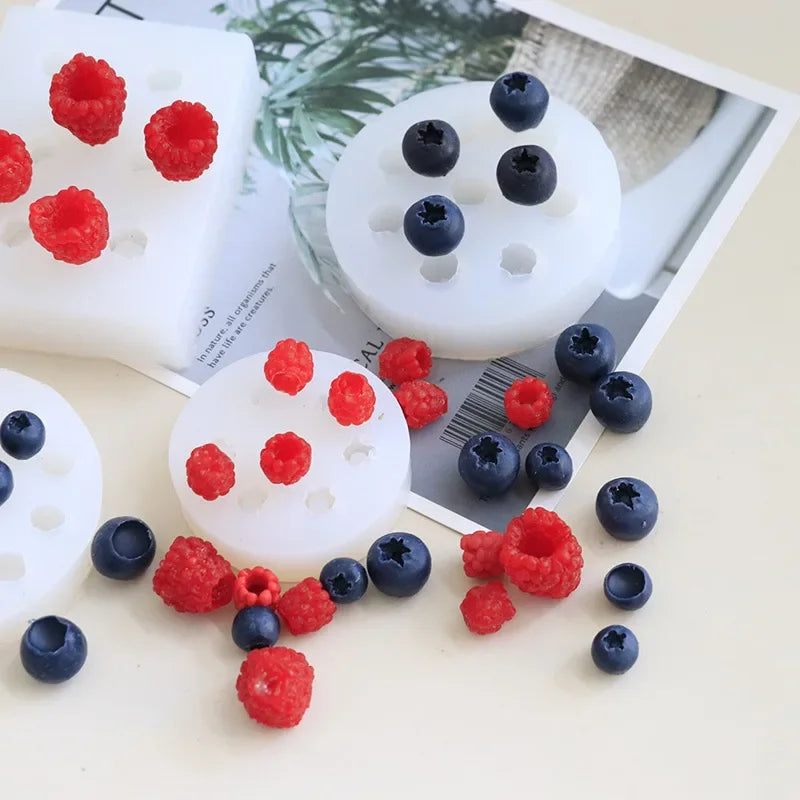 3D Blueberry Raspberry Shape Silicone Mold Sugar Craft Soap Baking Tools Cake Mould Chocolate Pastry DIY Kitchen Gadgets New Qme