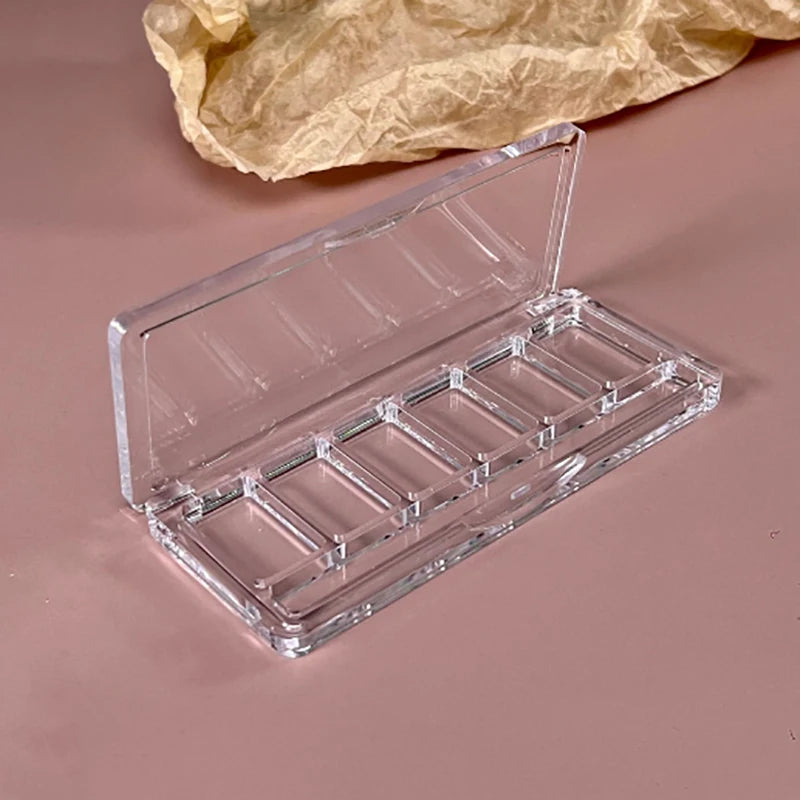 6-Grids Refillable Blusher Makeup Palette Cosmetics Case Holder DIY Qme
