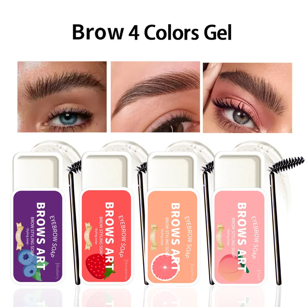Natural 3D Transparent Brow Gel Waterproof Long-lasting Shaping Qme 4 in set