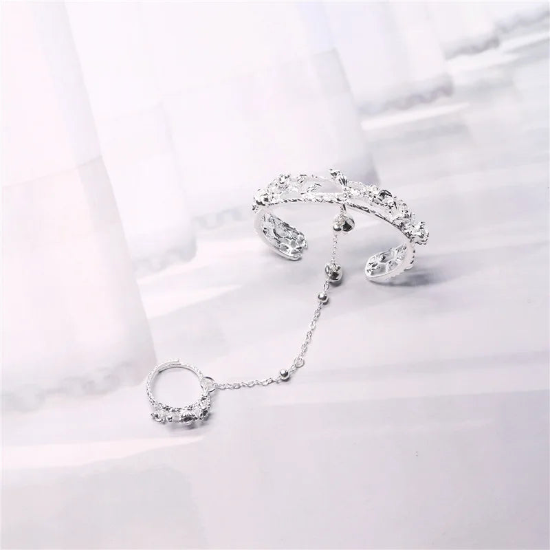 Chinese Retro Butterfly Bell Water Drop Ring Bracelet Bangle Court Antique Open Bracelet Women's Girlfriend Fairy Fashion Gift Qme