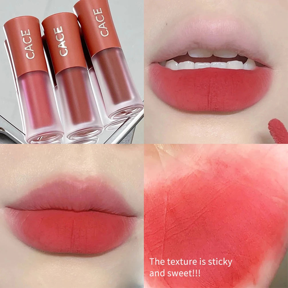 Sexy Red Lipstick Lip Gloss Makeup Waterproof Velvet Non-stick Cup 6 Colors Lip Tint Matte Long Lasting Liquid Lipstick Cosmetic Qme 02