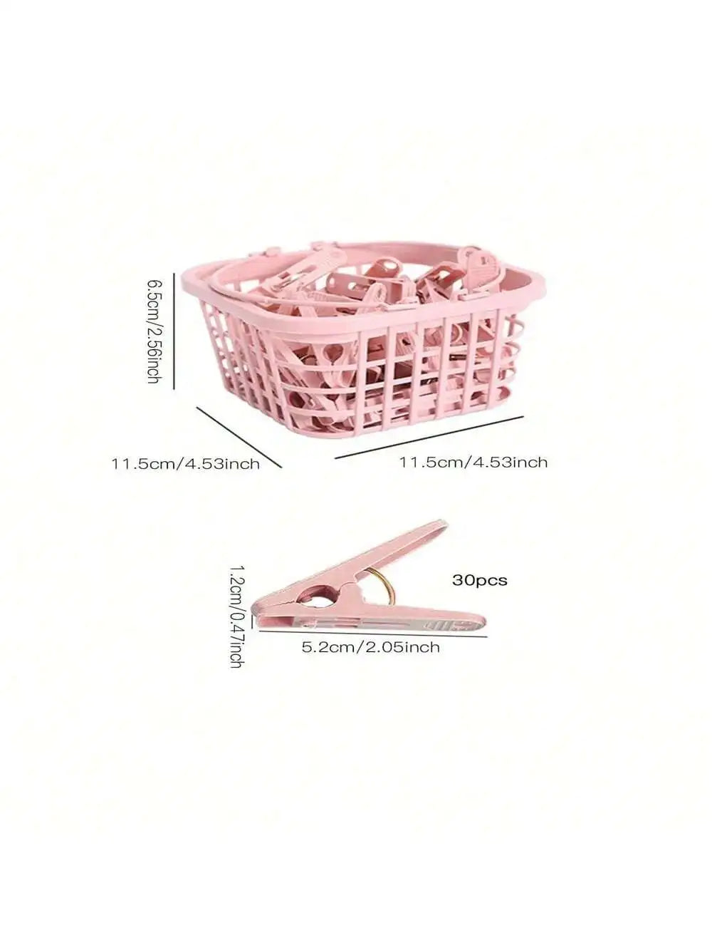Plastic Clothes Pins Drying Clips Windproof Small Pegs Basket Qme
