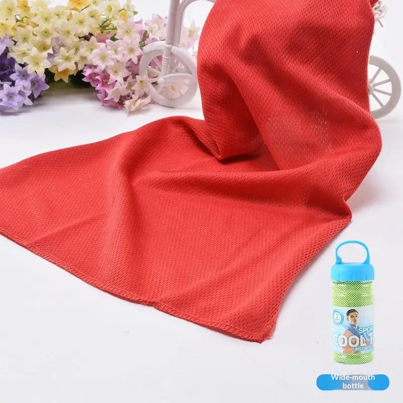 Breathable Cooling Towel Ultra Soft Microfiber Quick Drying Sunstroke Prevention Outdoor Sports Qme Red