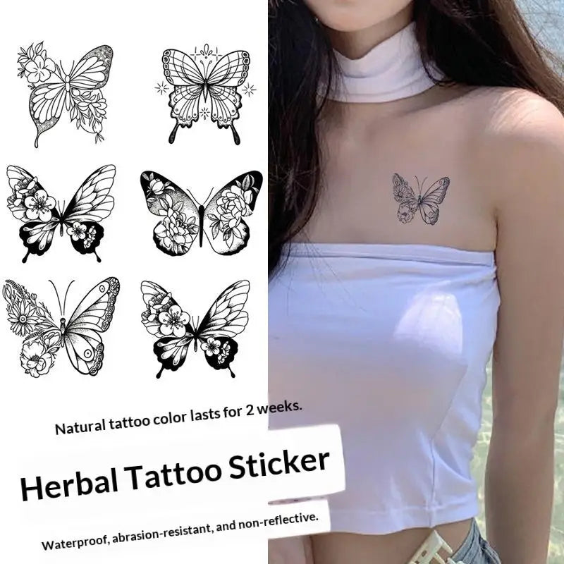 3D Butterfly Tattoo Stickers Waterproof Body Art Photography Modeling Qme