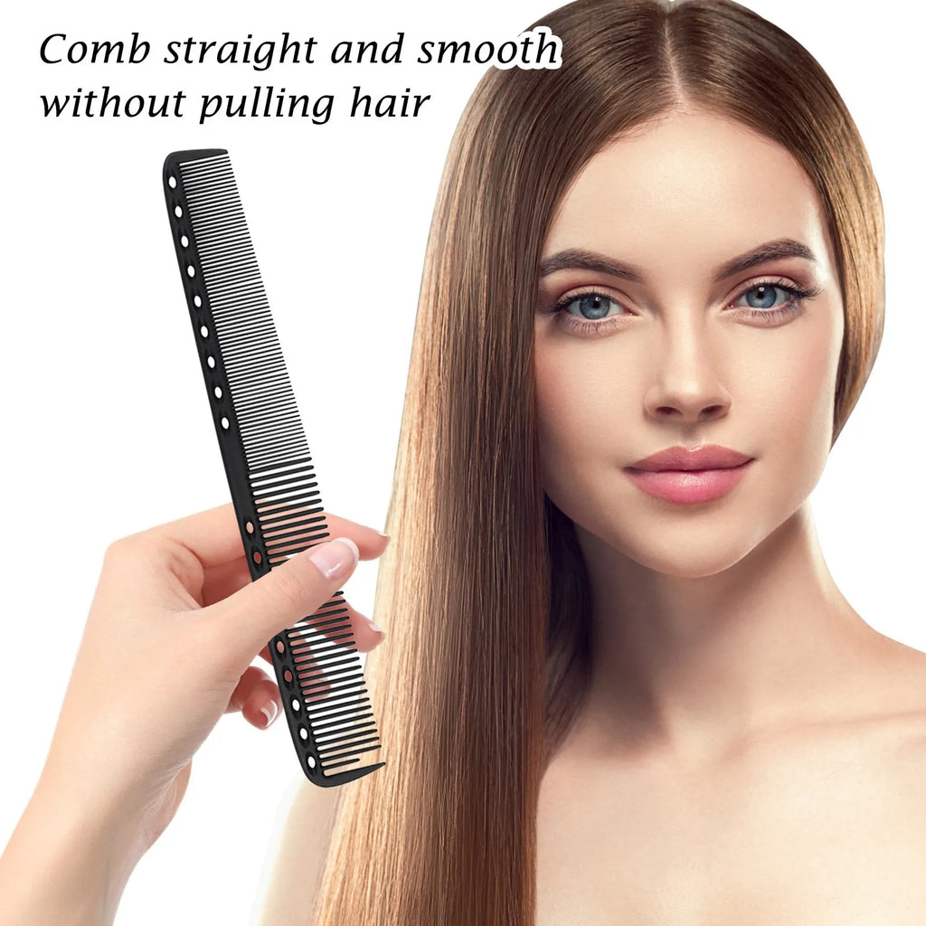 Barber Cutting Fine Trimming Comb Plastic Hairdressing Fading Comb Daily Comfortable Hairstylist Tool Pet Grooming Comb Qme black