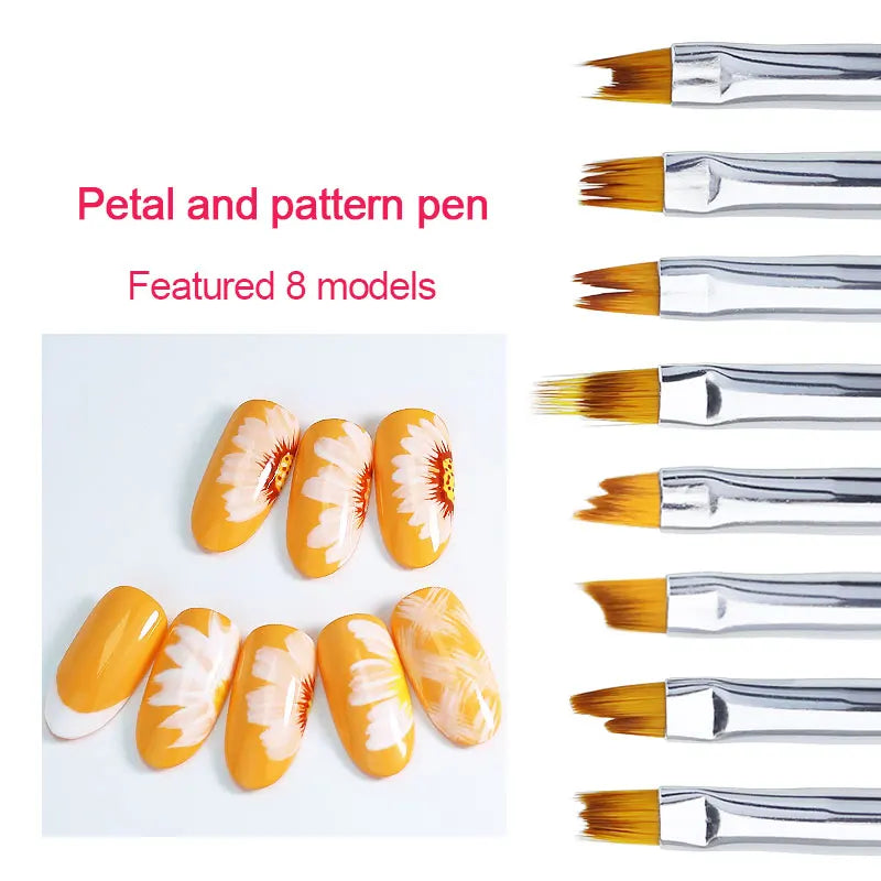 Arte Clavo Flower Drawing Pen Gradient French Nail Art Brush DIY Qme