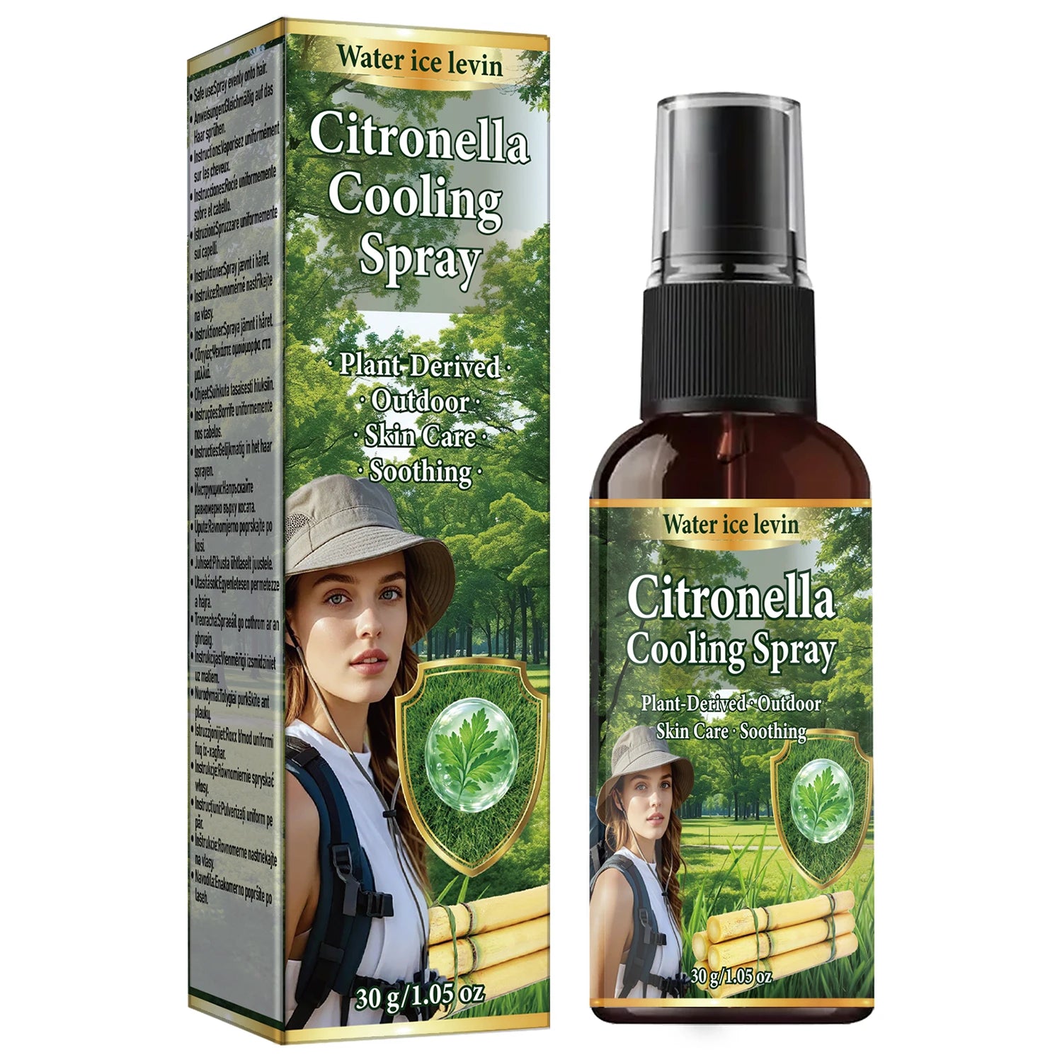 Niacinamide Collagen Infused Citronella Spray, Outdoor Soothing Cooling Skin Care Spray Qme black 30g