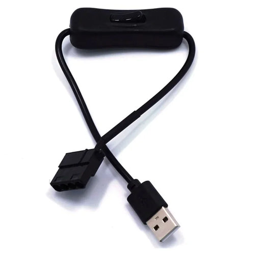 5pcs High Quality 1 To 1 2 USB To 3-Pin / 4-Pin PWM 5V USB Sleeved Fan Power Adapter Connector Cable with ON Off Switch Qme 5pcs