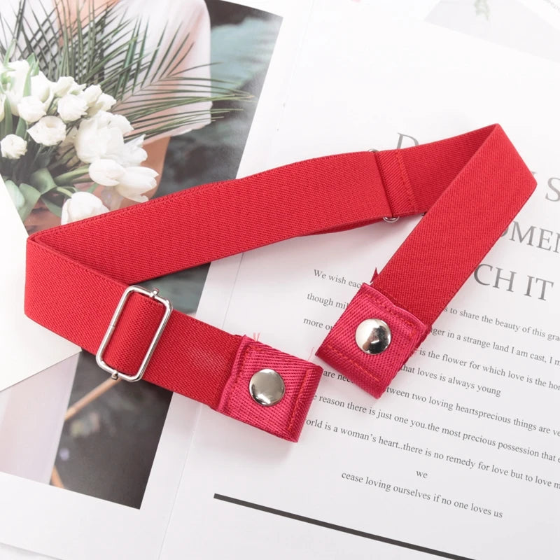 Elastic Belt Without Buckle Canvas Women Ladies Jeans Pants Waist