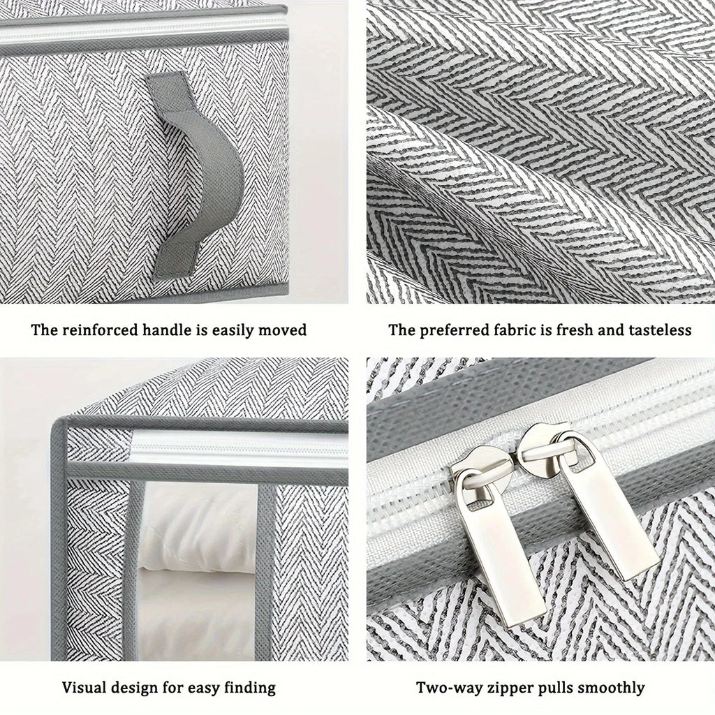 Household Anti-Humidity Cotton Quilt Large Capacity Dustproof Bag Foldable Moving Storage Bag Storage Bag with Visible Window Qme