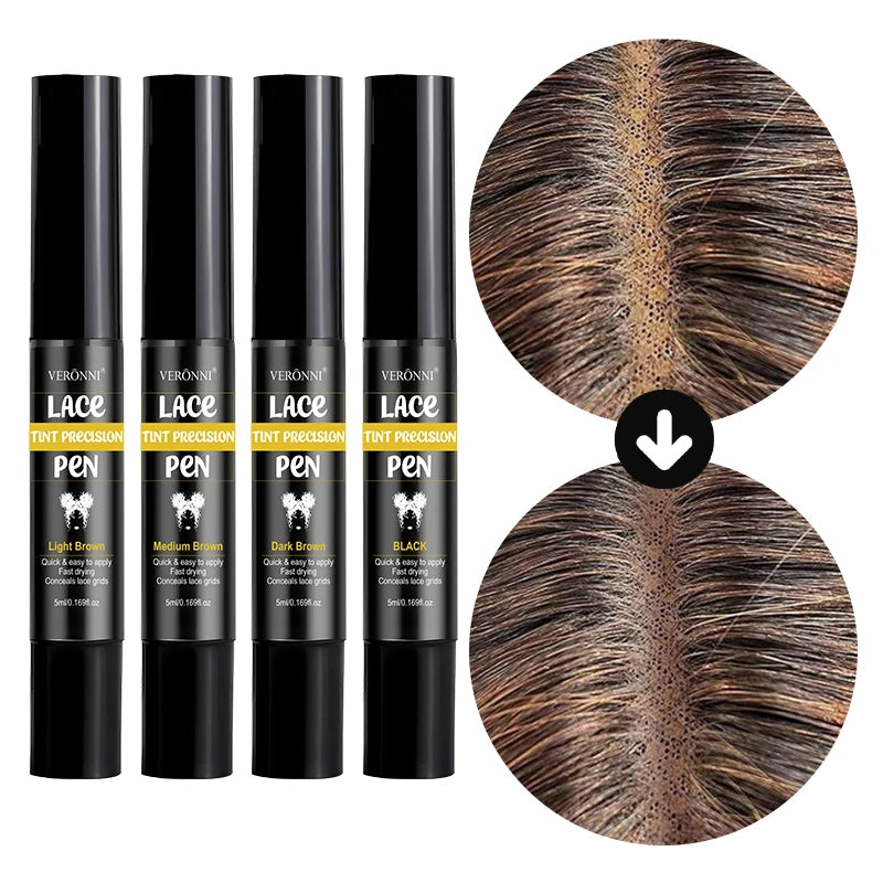 4 Colors Lace Tint Precision Pen Quick Dry Conceal Dye Portable Qme