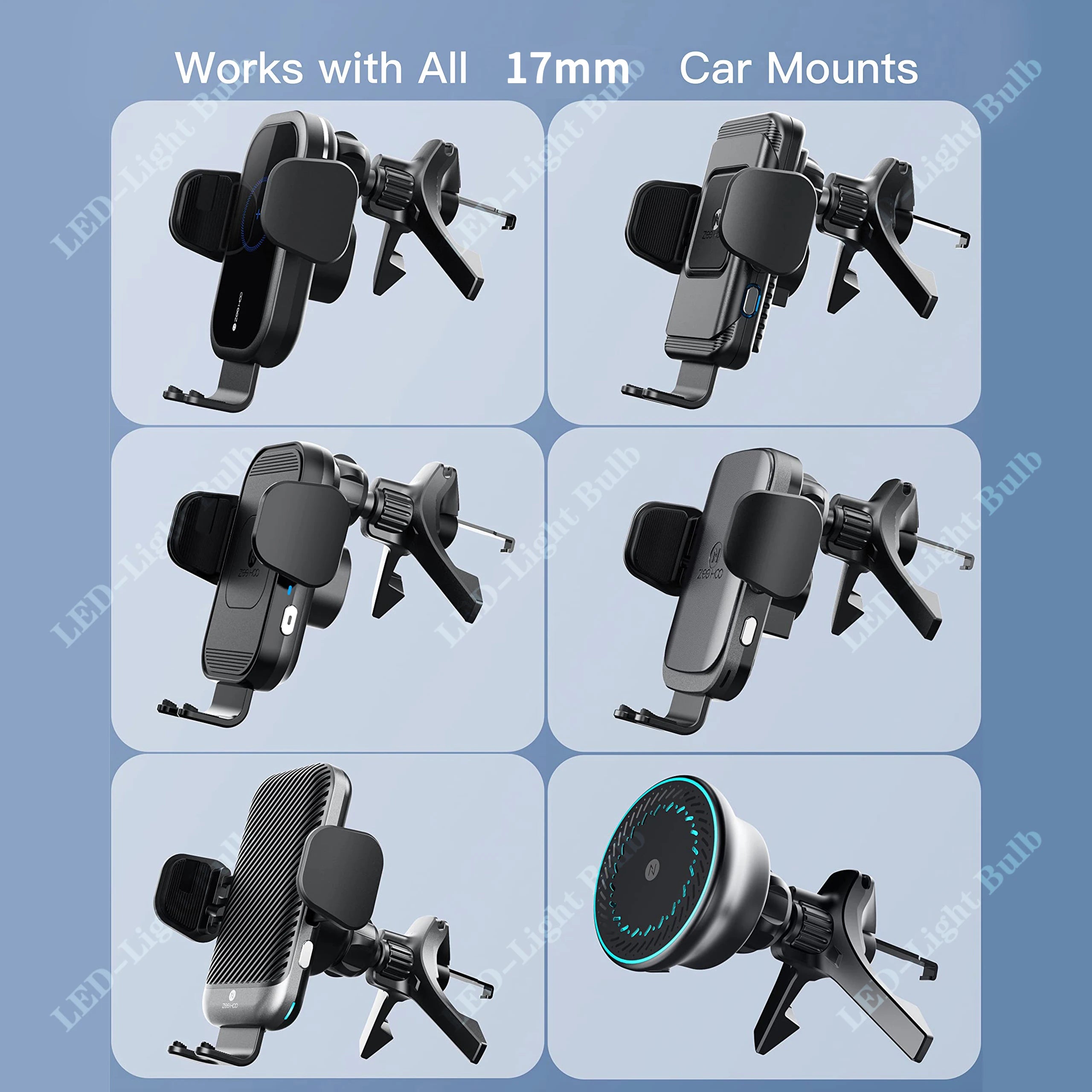 Upgrade Car Phone Holder Clips 17mm Ball Head Car Air Vent Clip Mount Car Air Outlet Hook Clamp for Magnet Mobile Phone Stand Qme