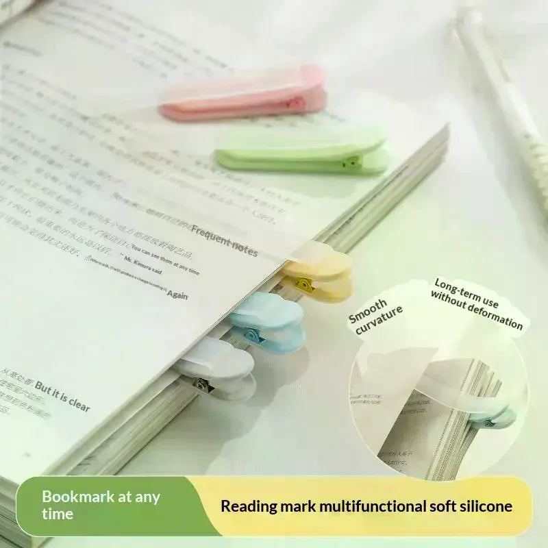 Automatic Page Following Bookmark Clip Transparent Reusable Anti-drop Qme