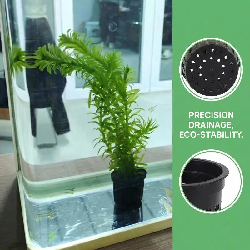 Pet Fish Tank Landscaping Basin Aquarium Planter Cups Stand Stable Qme