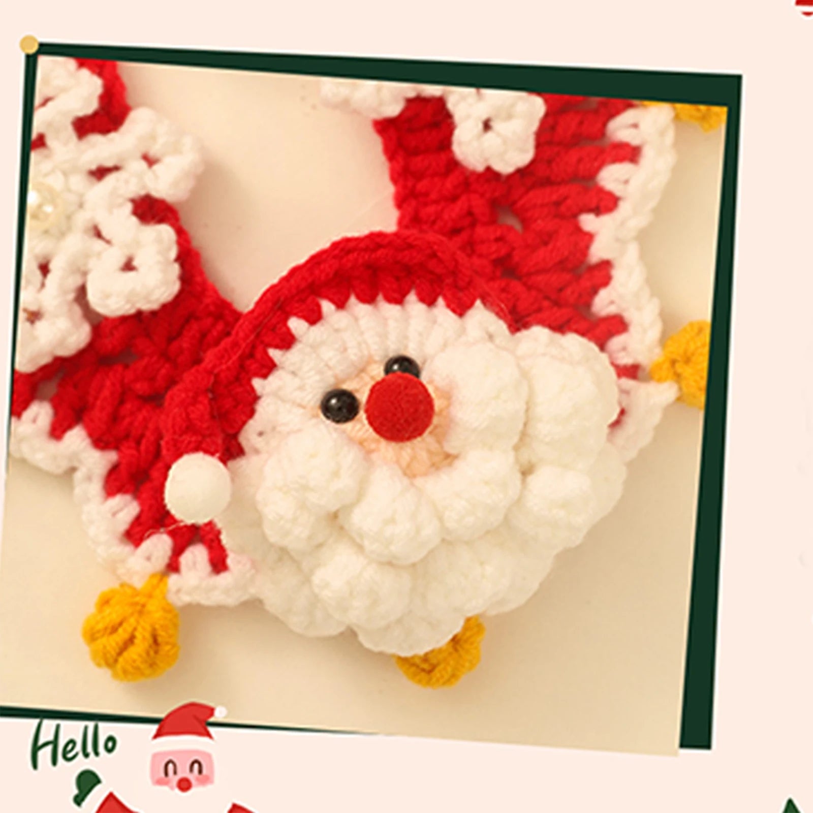 New Year Christmas Pet Adjustable Knitting Collars Hand-Woven Crochet Bib Kittening Necklace Scarf Dress Up Accessories Qme