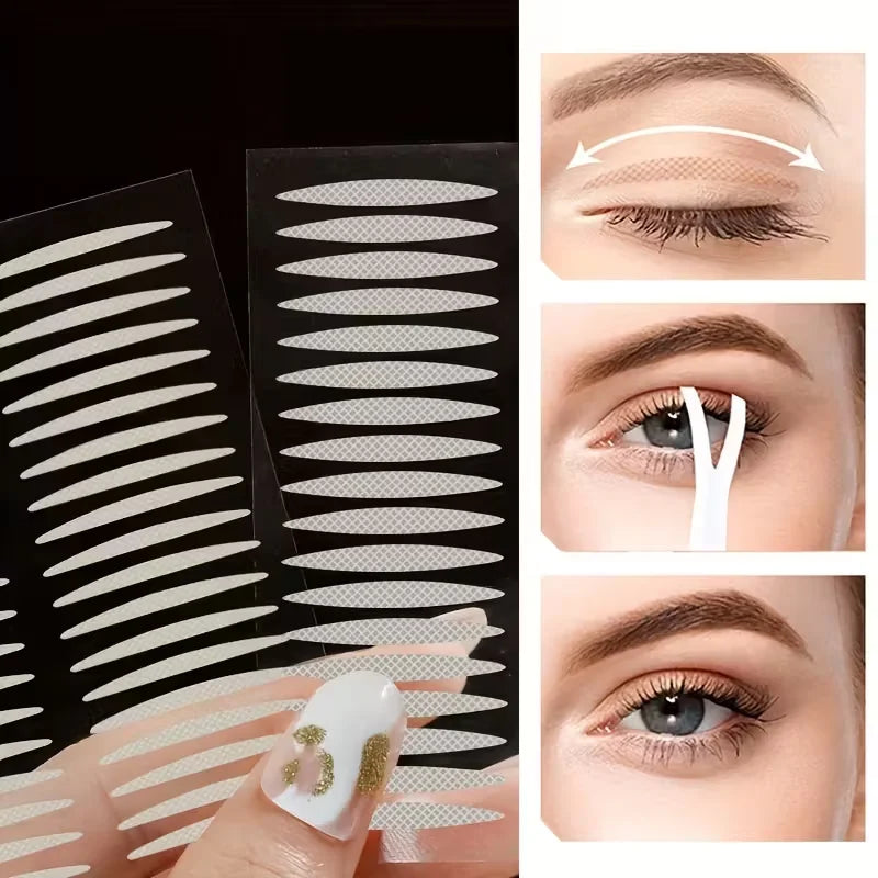 240Pcs Invisible Double Fold Eyelid Tape Sticker Lace Nature Clear Beige Stripe Self-adhesive Natural Eye Makeup With Tools Qme