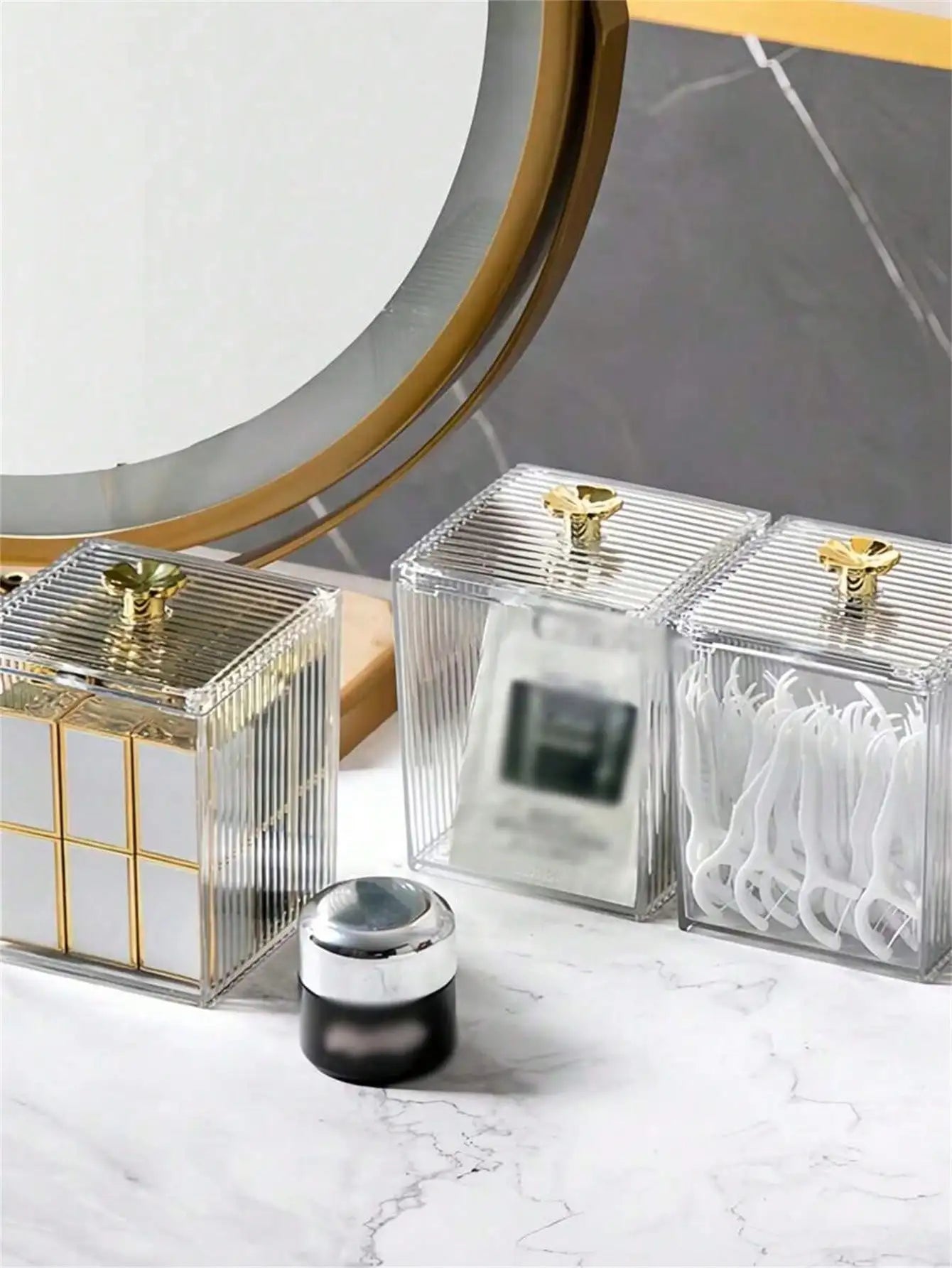 Makeup Cotton Receipt Box Remover Toothpick Thread Acrylic Desktop Qme