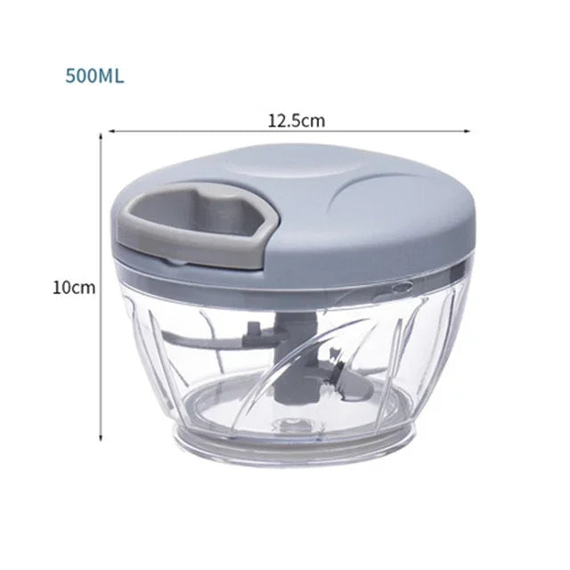 500/900ML Garlic Chopper Manual Garlic Press Food Vegetables Cutter Meat Grinders Kitchen Gadgets Hand Mincer Garlic Masher Qme Blue500ml