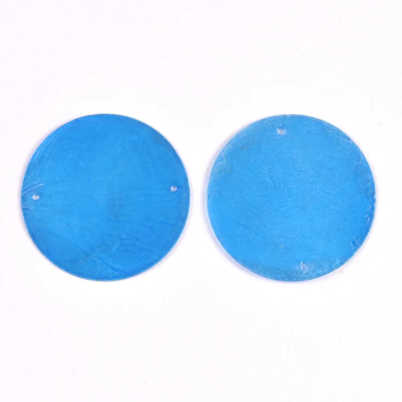5/10pcs Colorful Round 2 Hole Shells Pendant Hanger DIY Jewelry Making Necklace Charms Gift Decoration Handmade Accessoires 50mm Qme c3649-3 10Pcs a bag