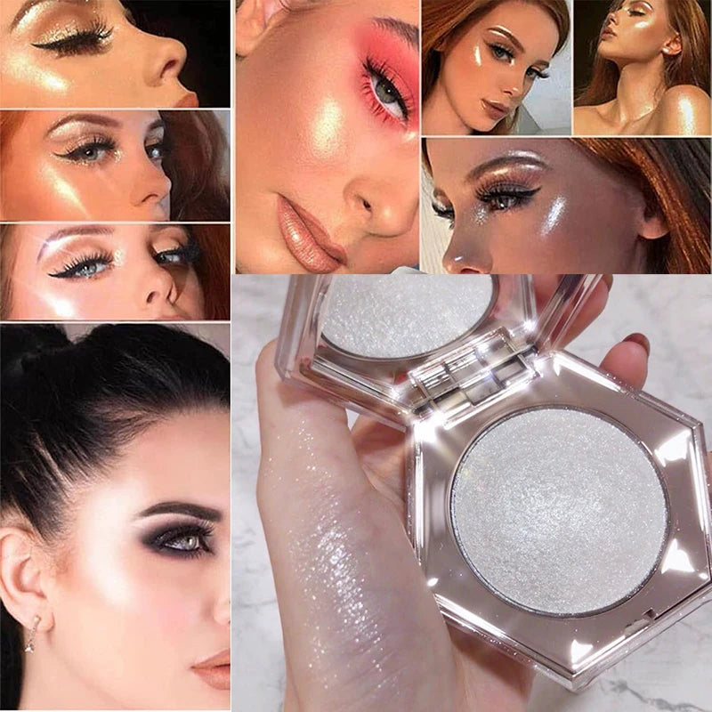 Highlighter Makeup Palette Glitter Face Body Cheek Diamond Shimmer Qme