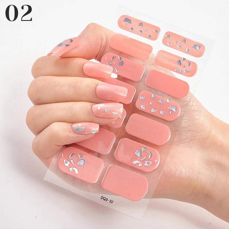 Nail Stickers Fashion Polish Self Adhesive Manicure Decoracion Strips Qme 02