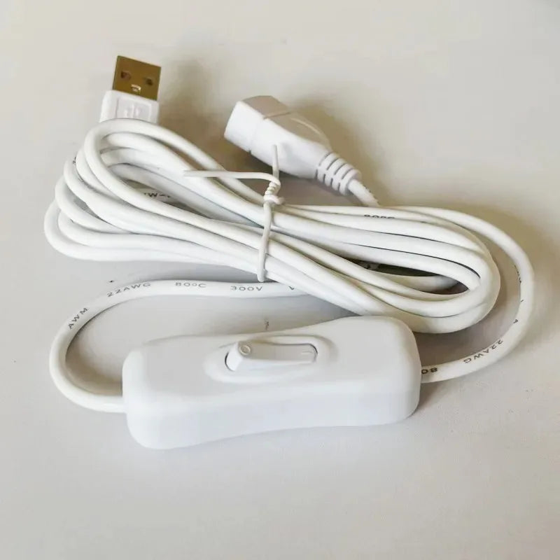 3PCS LED Strip Light 5V USB Cable with Touch Switch Dimmable Monochrome Power Supply Line Qme